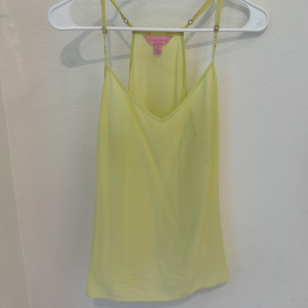 Lilly Pulitzer Yellow Silk Top Size Small